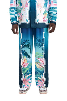 The Playa Duke Silk Pants | Premium Printed Silk Taffeta Luxury Maximalist Tropical Baroque
