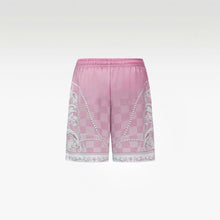 Epiphany Silk Shorts | Premium Printed Silk Tonal Checkerboard Gradient Pink